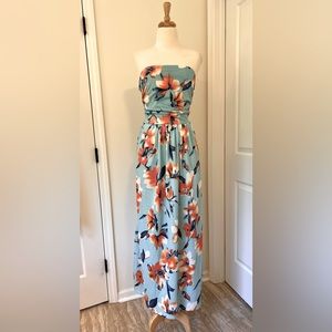Tropical Maxi Dress with pockets